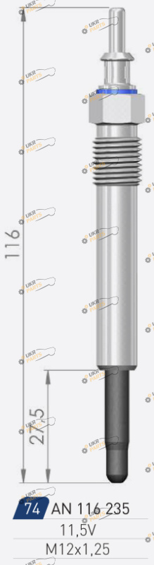 Свеча накаливания A-N PARTS 116 235